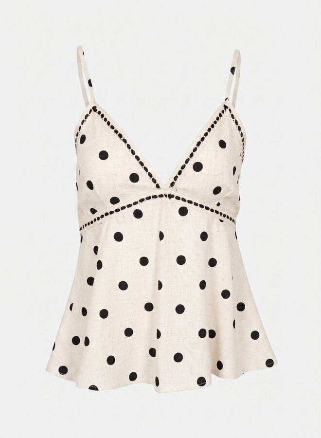 Top polka dot linnen mix