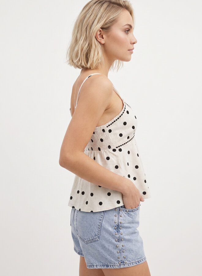Top polka dot linnen mix