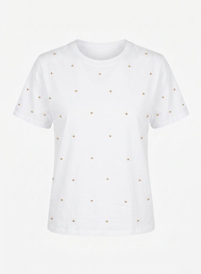 Shirt met studs wit