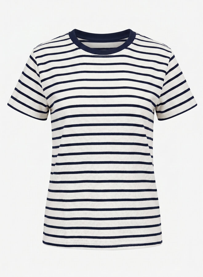 Gestreept shirt marine wit