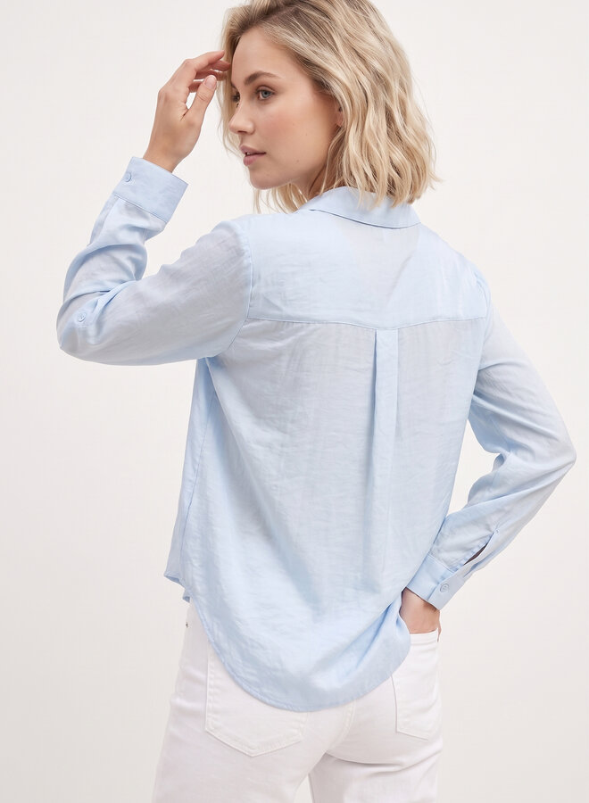Soepel vallende katoenen blouse blauw