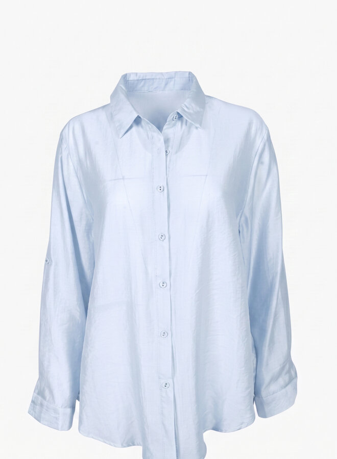 Soepel vallende katoenen blouse blauw