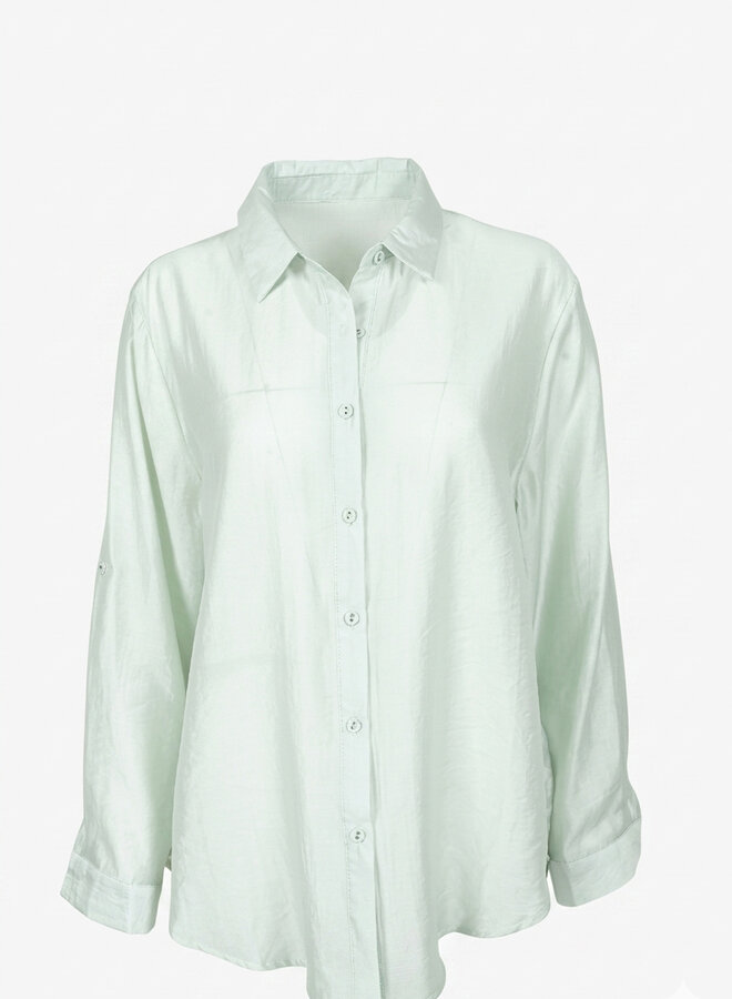 Soepel vallende katoenen blouse mint