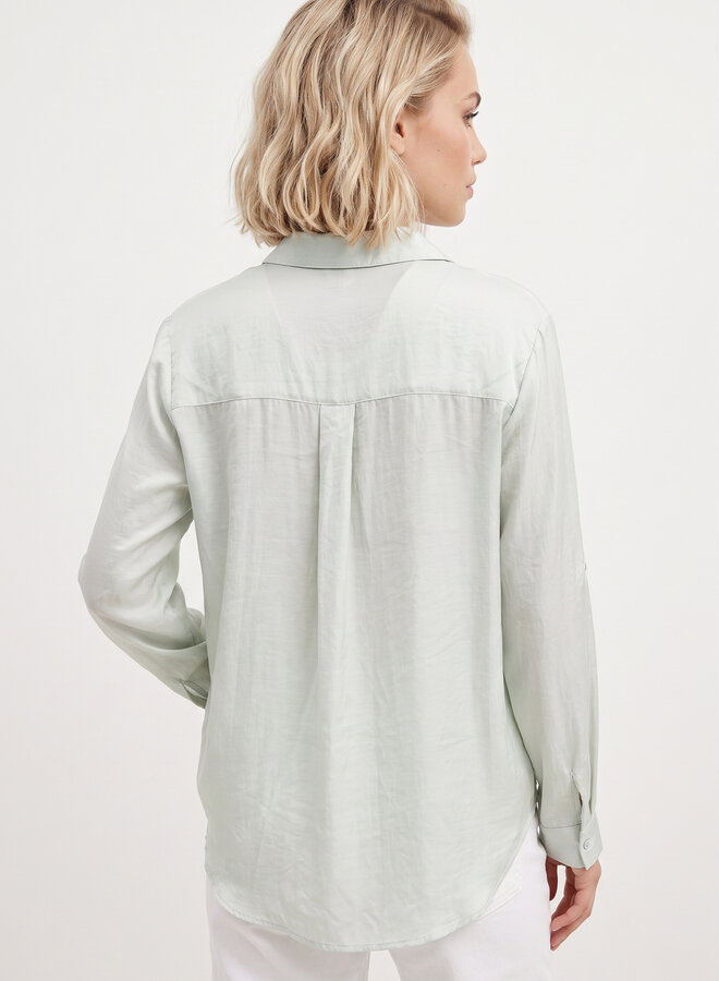 Soepel vallende katoenen blouse mint