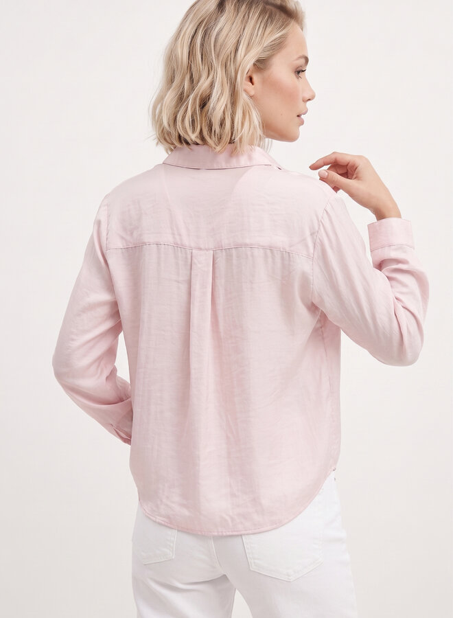 Soepel vallende katoenen blouse roze