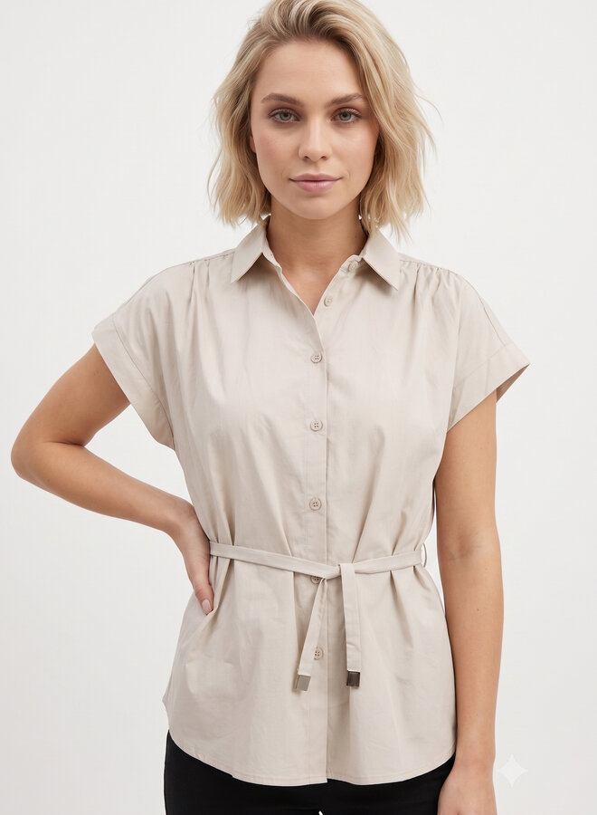 Katoenen blouse korte mouw