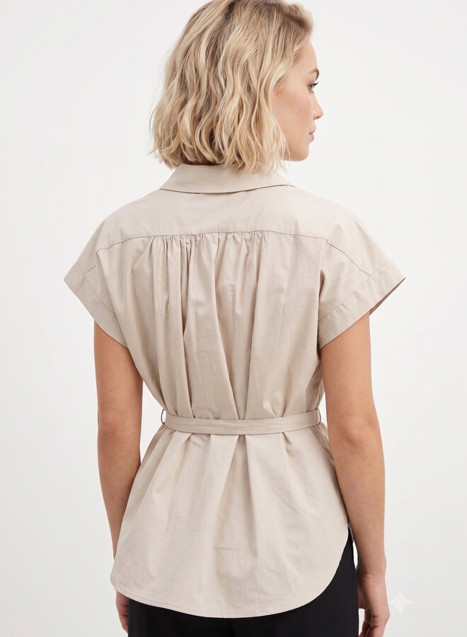 Katoenen blouse korte mouw
