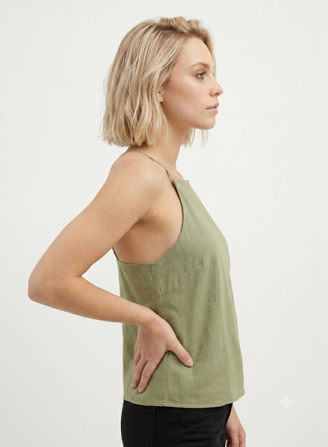 Tanktop viscose groen