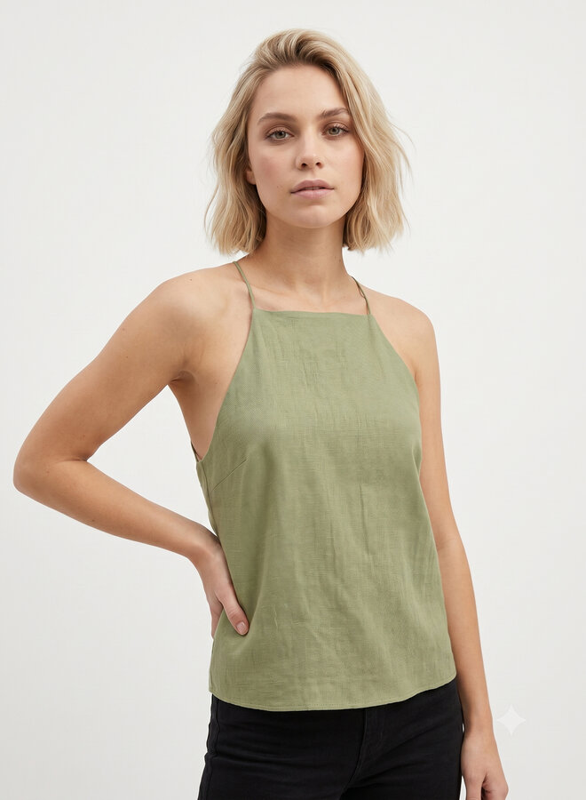 Tanktop viscose groen