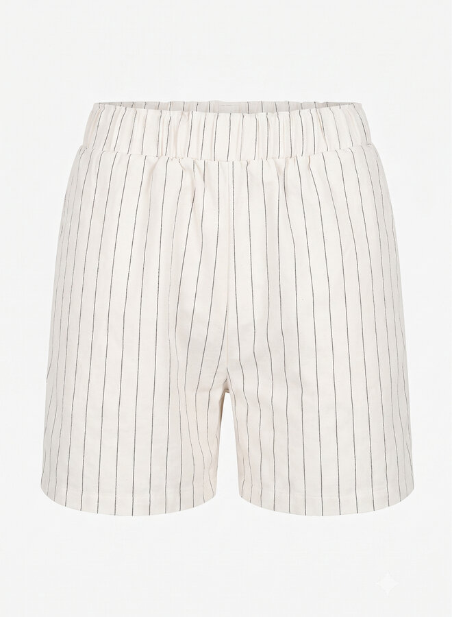 Katoenen short pinstripe beige