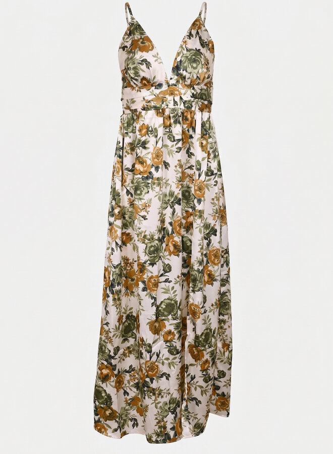 Lange zomerjurk groene print