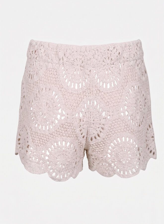 Gevoerde crochet short Summer beige
