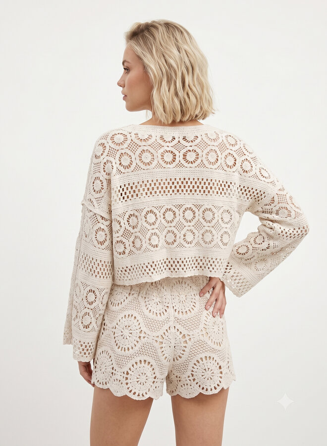 Crochet top Summer beige