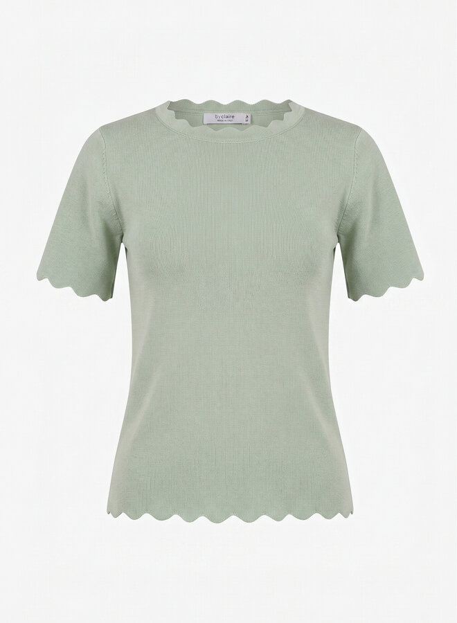 Top met zigzag details groen