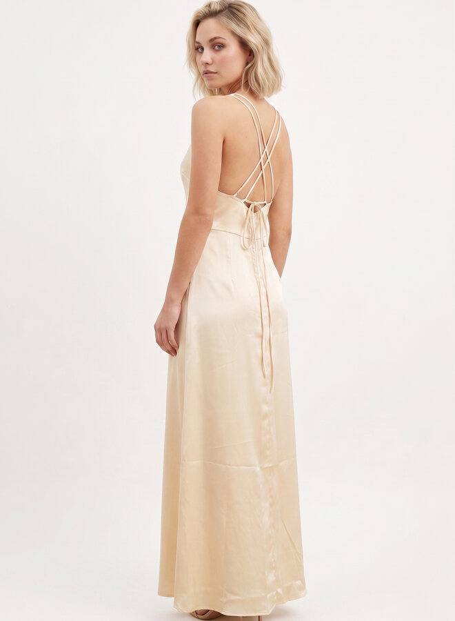 Elegante jurk met split geel