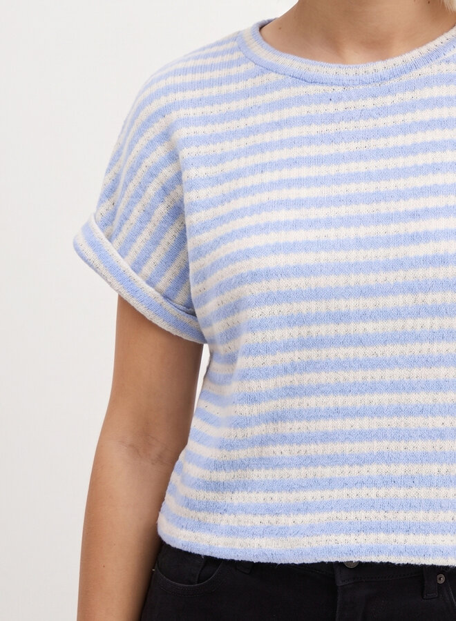 Knit top blauw gestreept