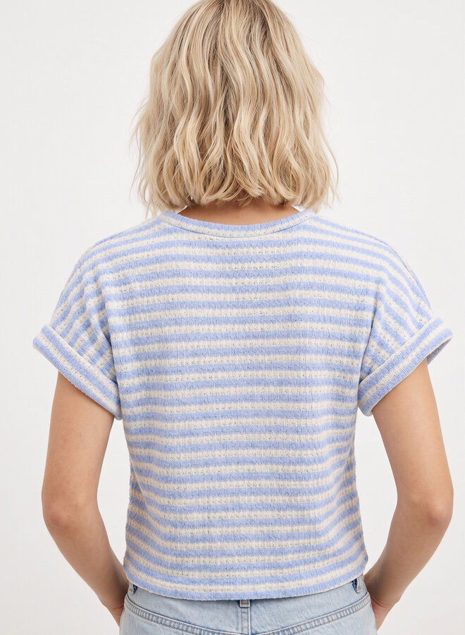 Knit top blauw gestreept
