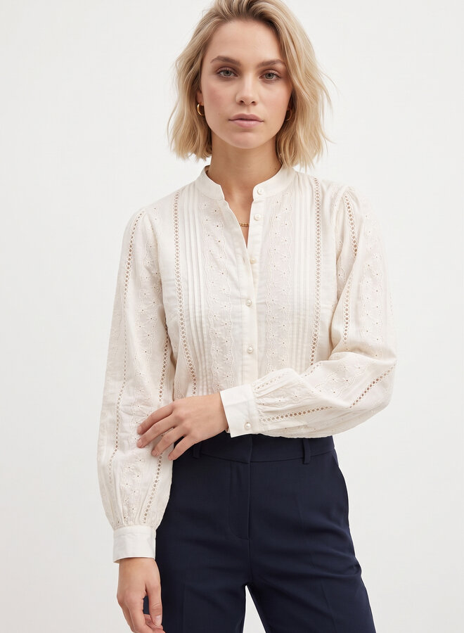 Katoenen blouse creme Siva