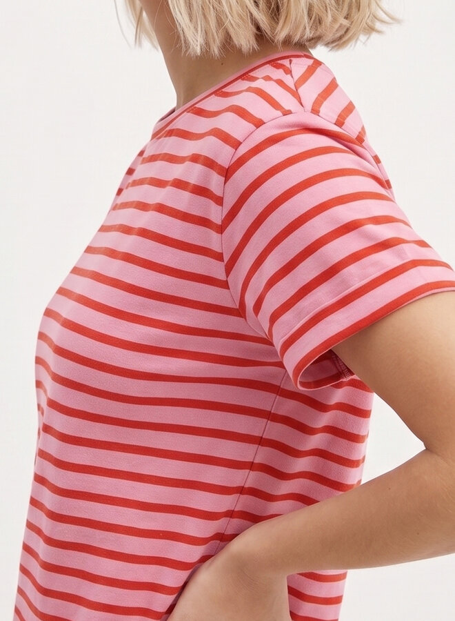 Gestreept shirt roze/rood