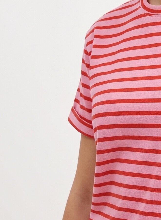 Gestreept shirt roze/rood