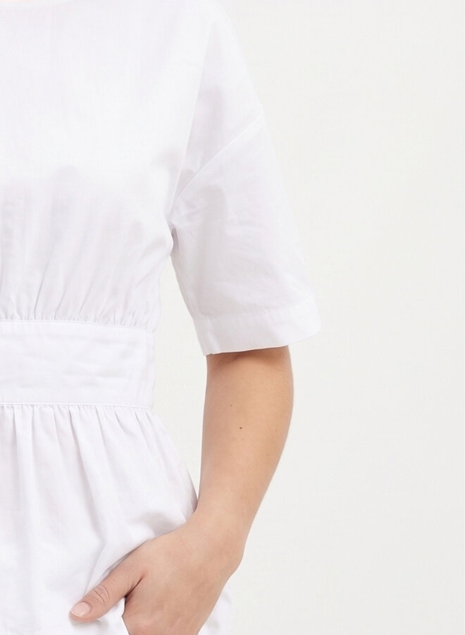 Katoenen blouse met strik wit