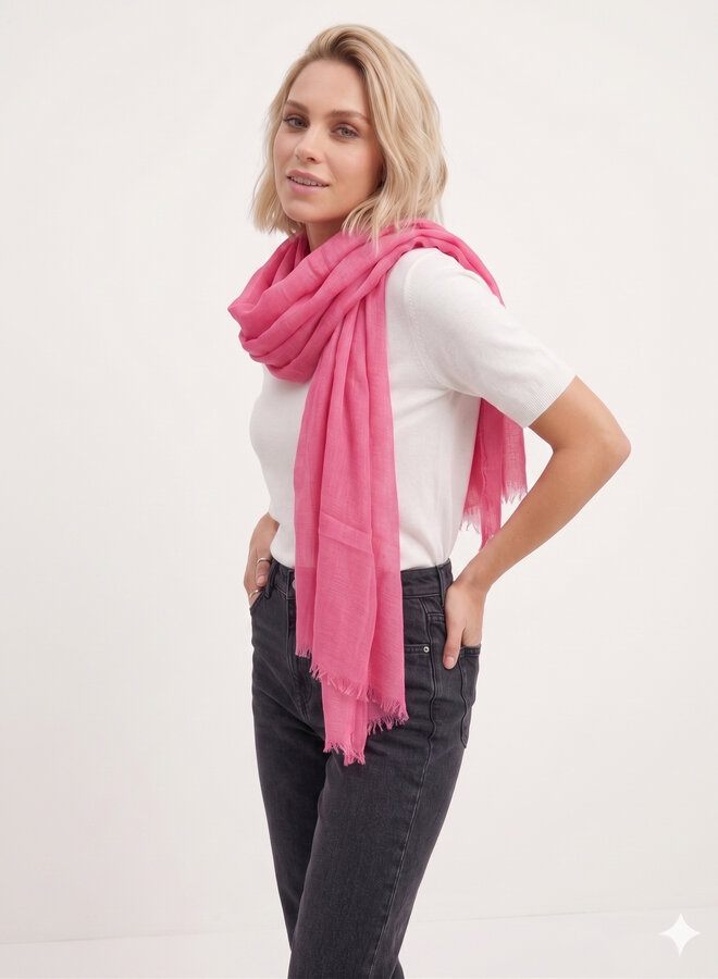 Sjaal Edith effen hardroze