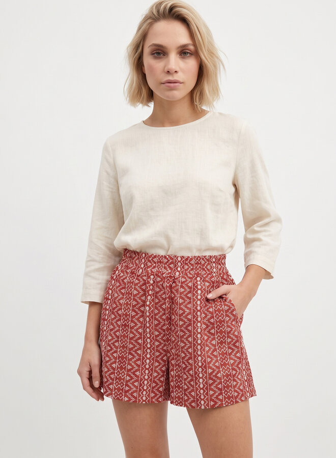 Broderie short Jumell rood