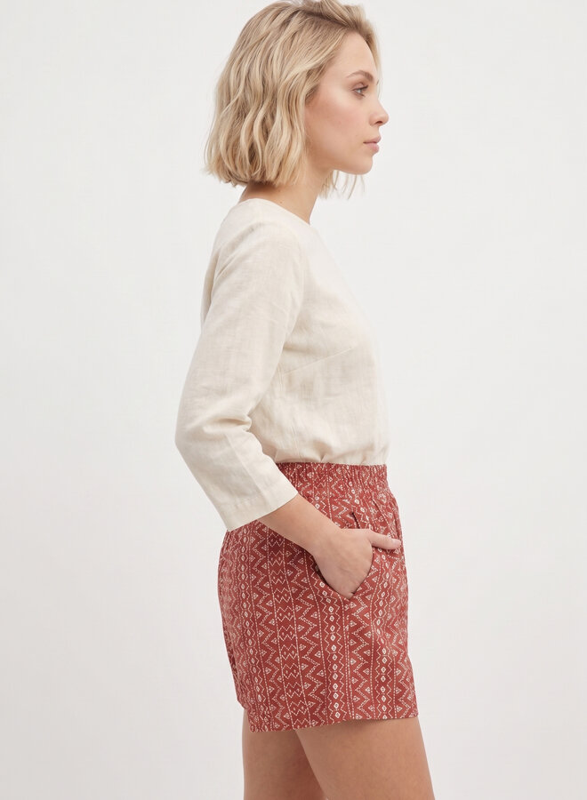 Broderie short Jumell rood