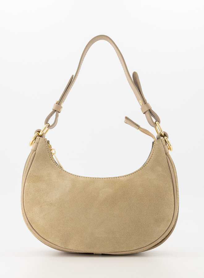 Leren tas Gwenny suede zand