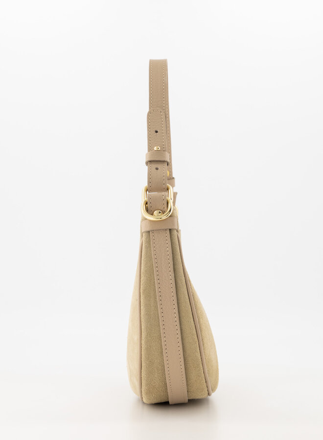 Leren tas Gwenny suede zand