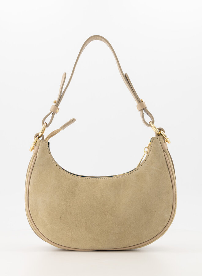 Leren tas Gwenny suede zand