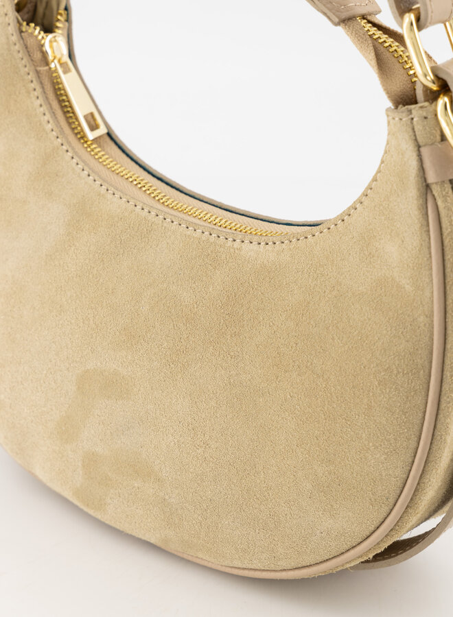 Leren tas Gwenny suede zand