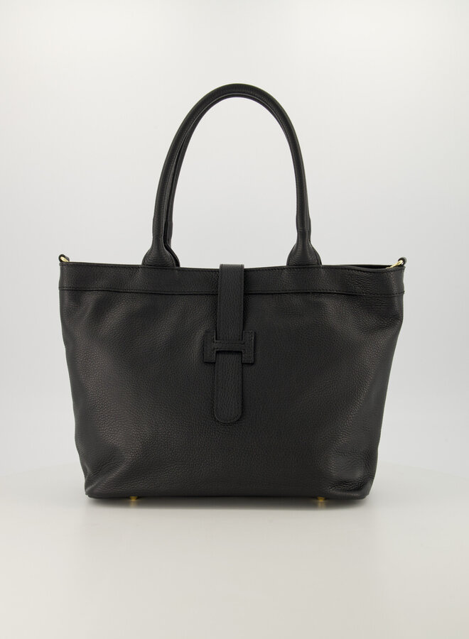 Leren tas Hermes dupe Hayla zwart