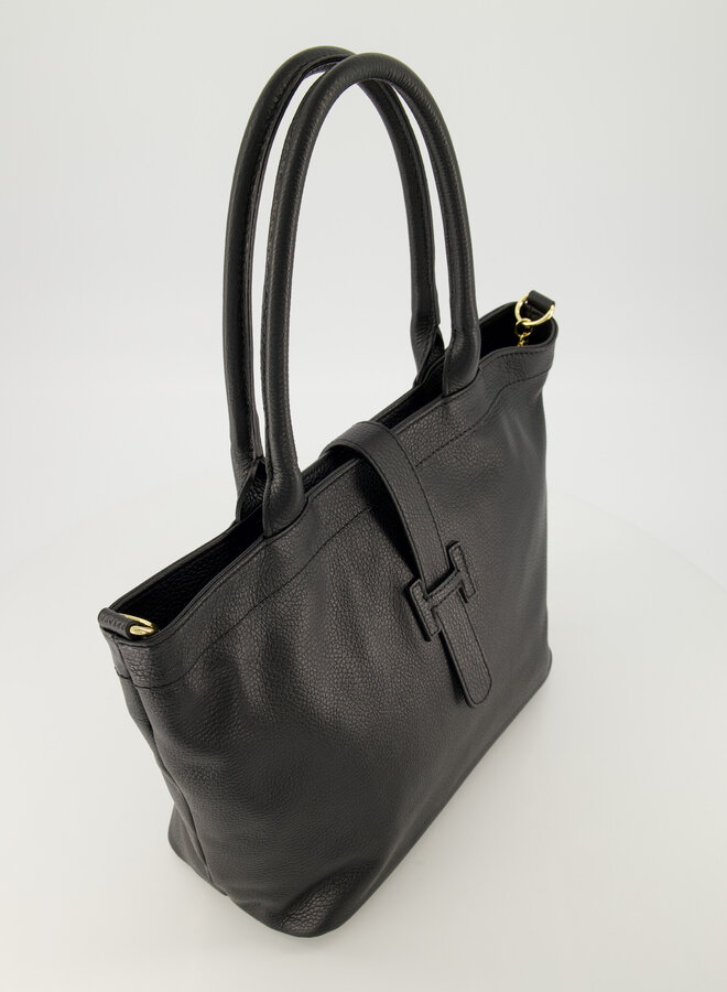 Leren tas Hermes dupe Hayla zwart