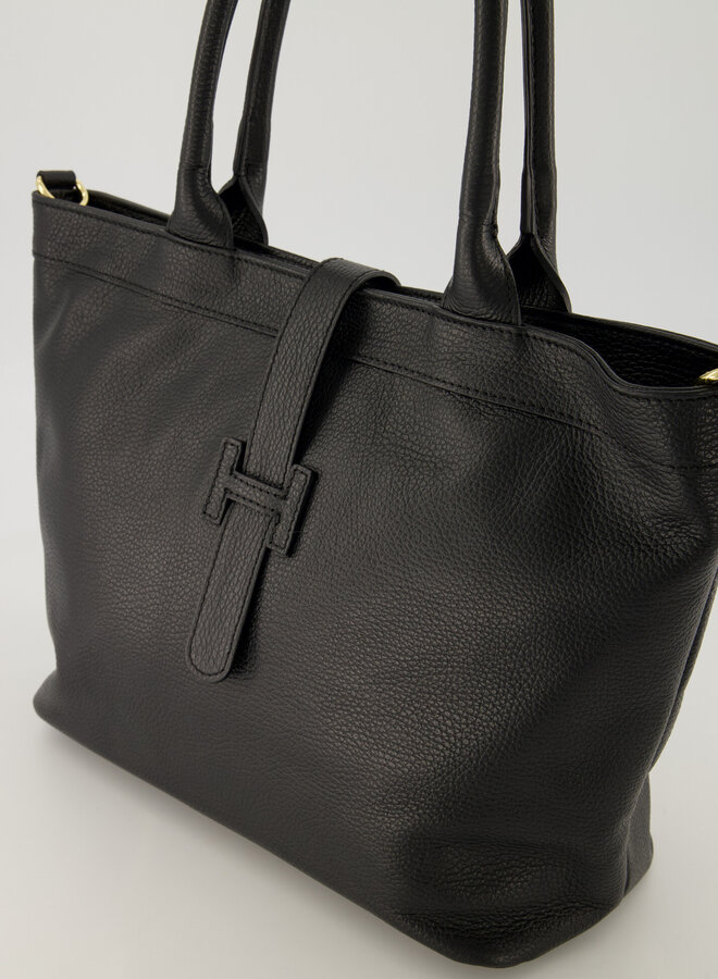 Leren tas Hermes dupe Hayla zwart