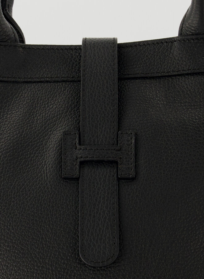 Leren tas Hermes dupe Hayla zwart