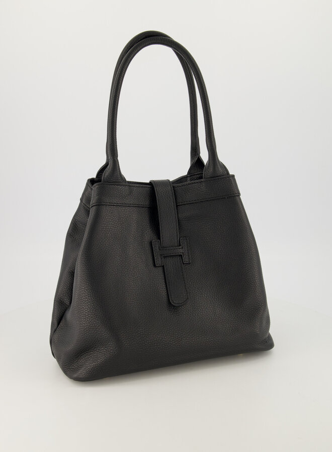 Leren tas Hermes dupe Hayla zwart