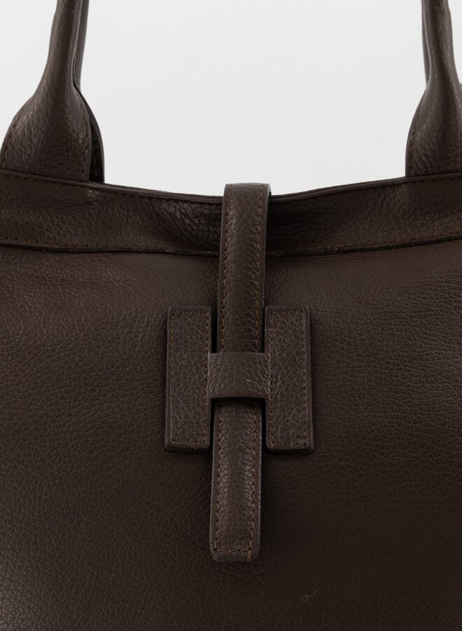 Leren tas Hermes dupe Hayla donkerbruin