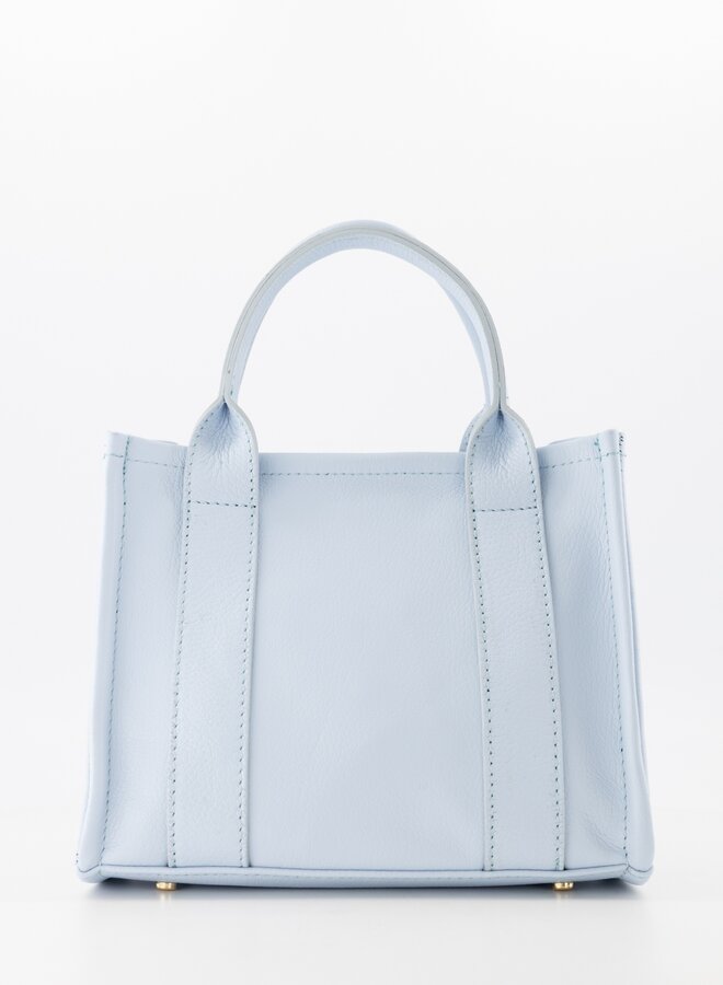 Leren tas vierkant Jade babyblauw