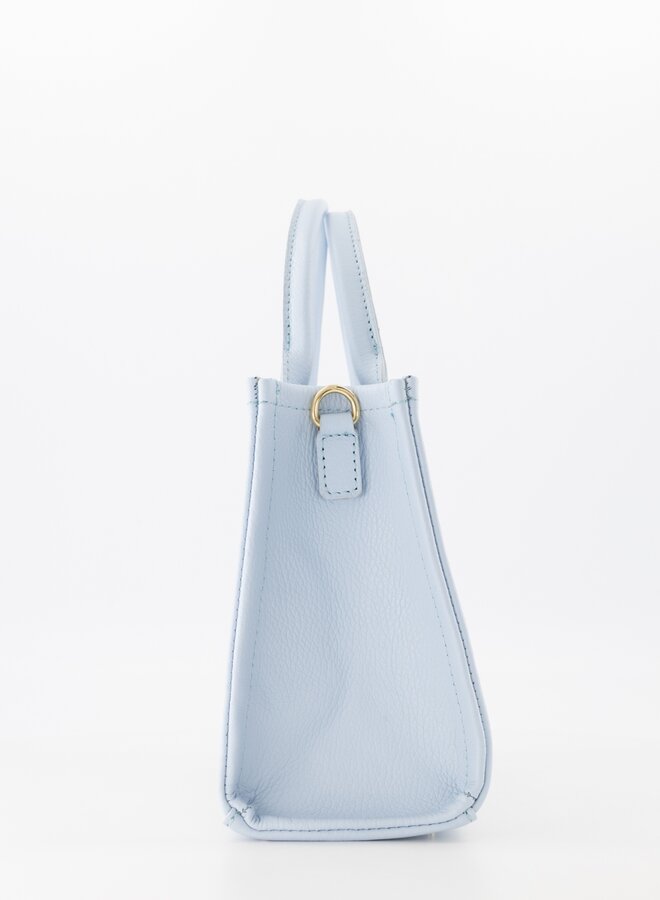 Leren tas vierkant Jade babyblauw
