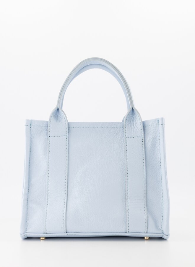 Leren tas vierkant Jade babyblauw