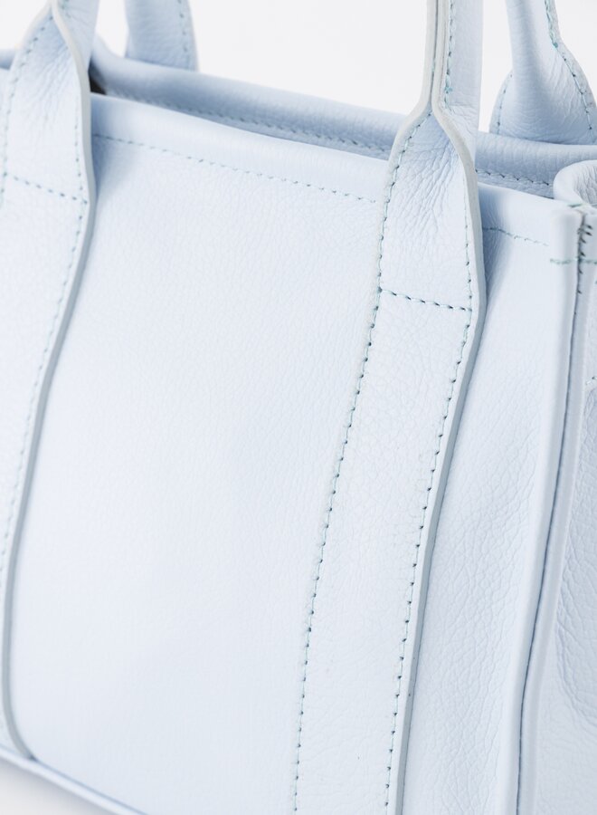 Leren tas vierkant Jade babyblauw