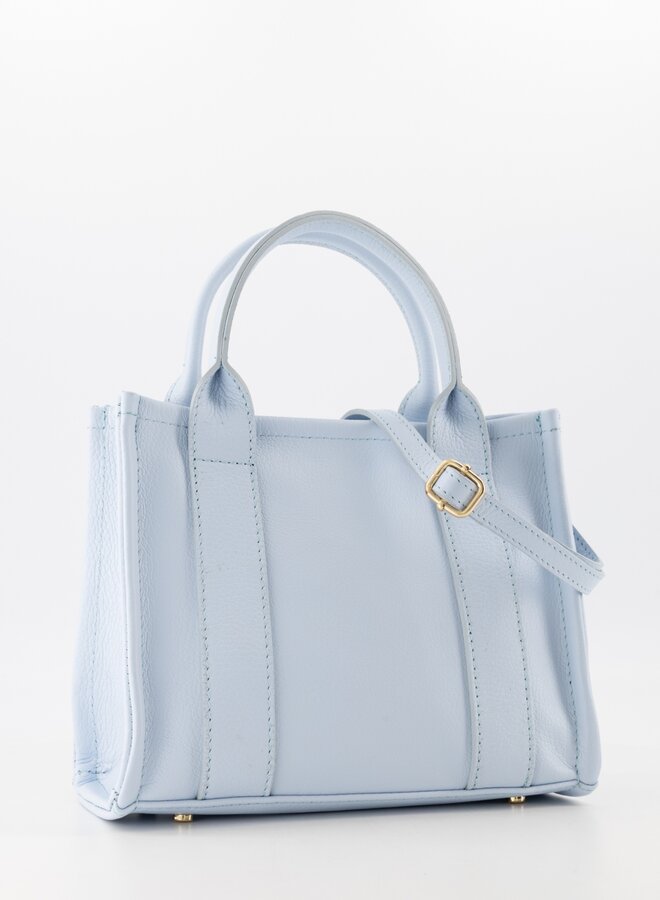 Leren tas vierkant Jade babyblauw