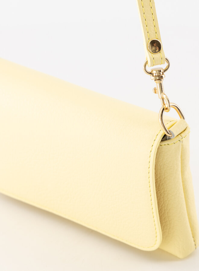 Leren schoudertas butteryellow Lara