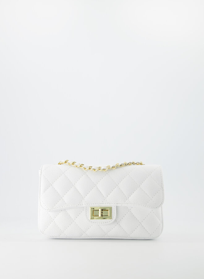 Leren tas Sophia wit