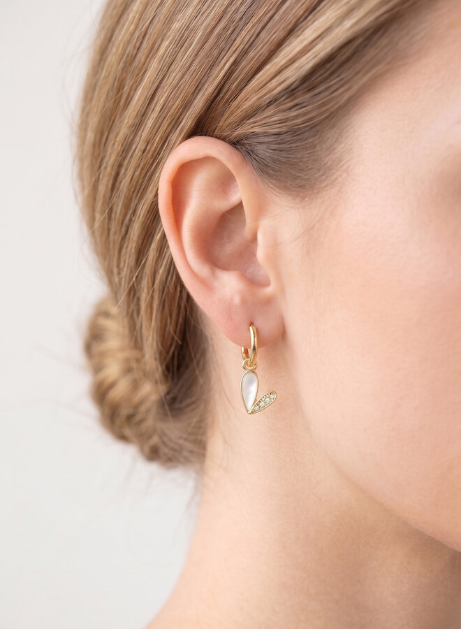 Oorbellen hartje parelmoer & glamour