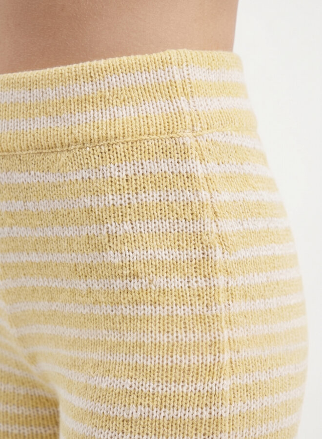Knit broek gestreept geel