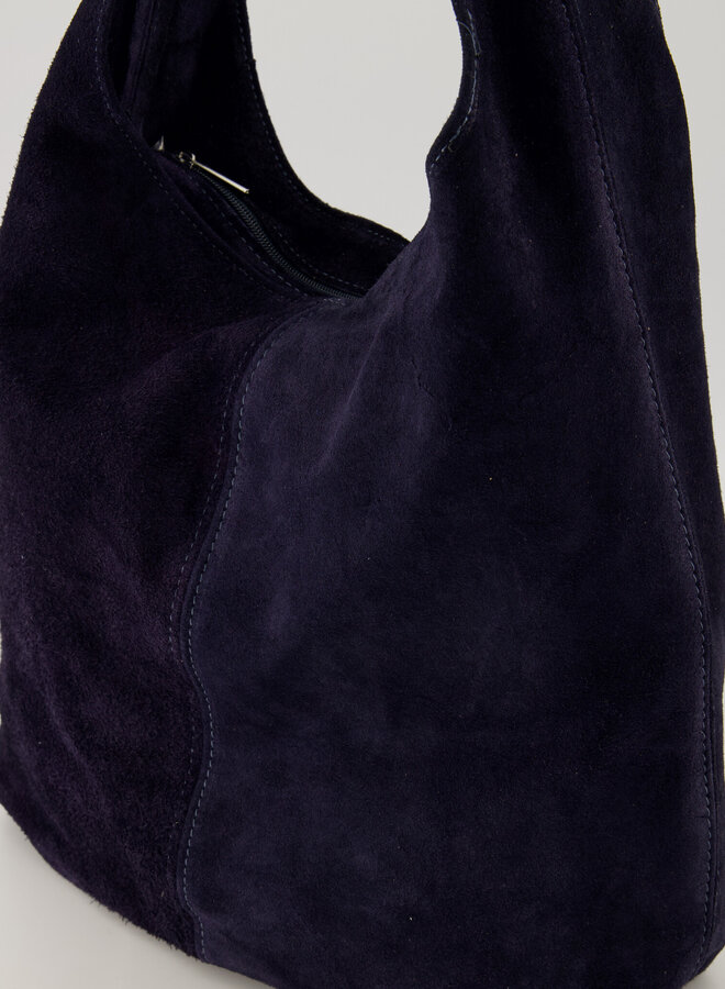 Shopper tas suede donkerblauw