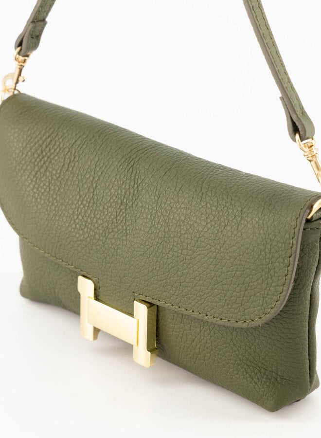 Leren tas hermes dupe groen