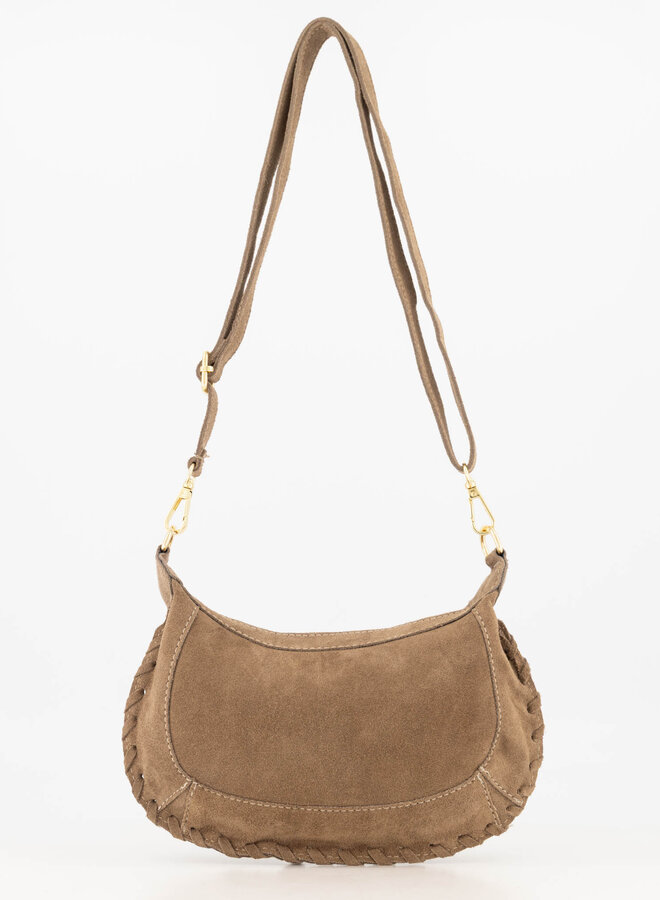 Schoudertas suede Haylina taupe